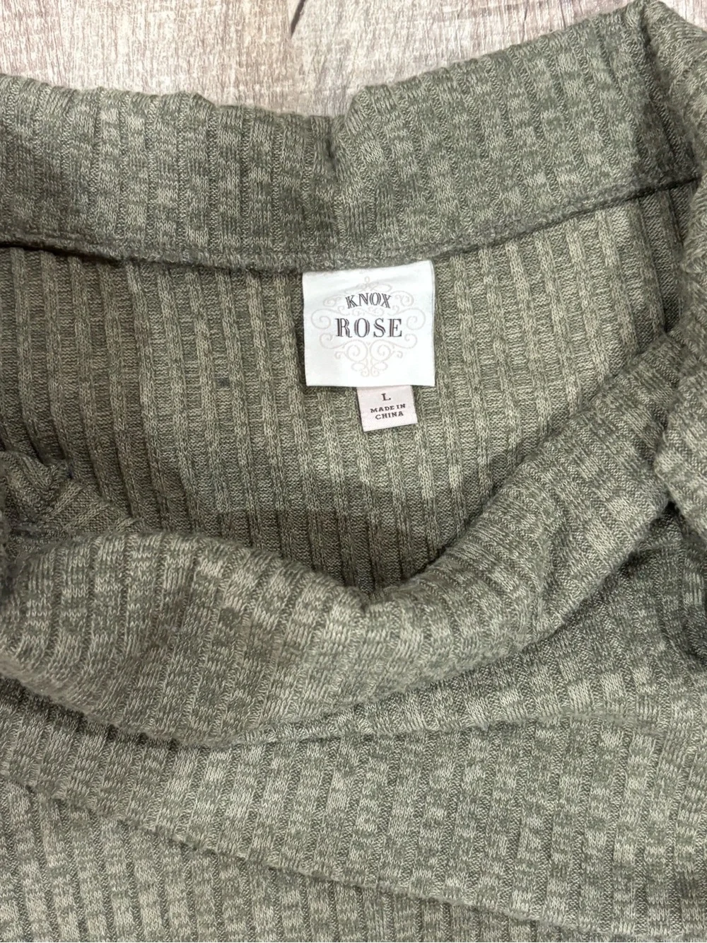 Women’s Cowl Neck w/side Lace -Up detail sweater Knox Rose Large